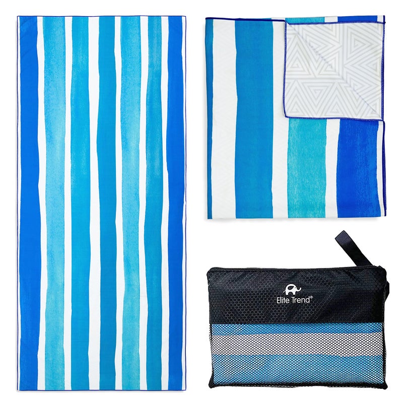 Elite Trend Quick Dry Towel Extra Large 78x35 Inch - Microfiber Beach Towel - Perfect for Beach  Travel  Swimming  Pool  Yoga  Hiking  Camping - Lightweight  Fast Drying  Compact for Adults (Maldives) - Image 1